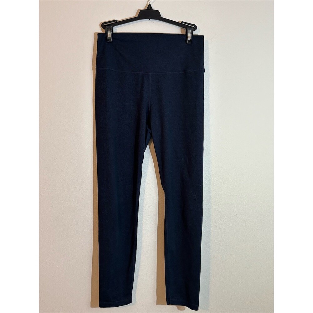 Quince Leggings Womens Size M Heathered Navy Blue High Waisted Yoga Ankle